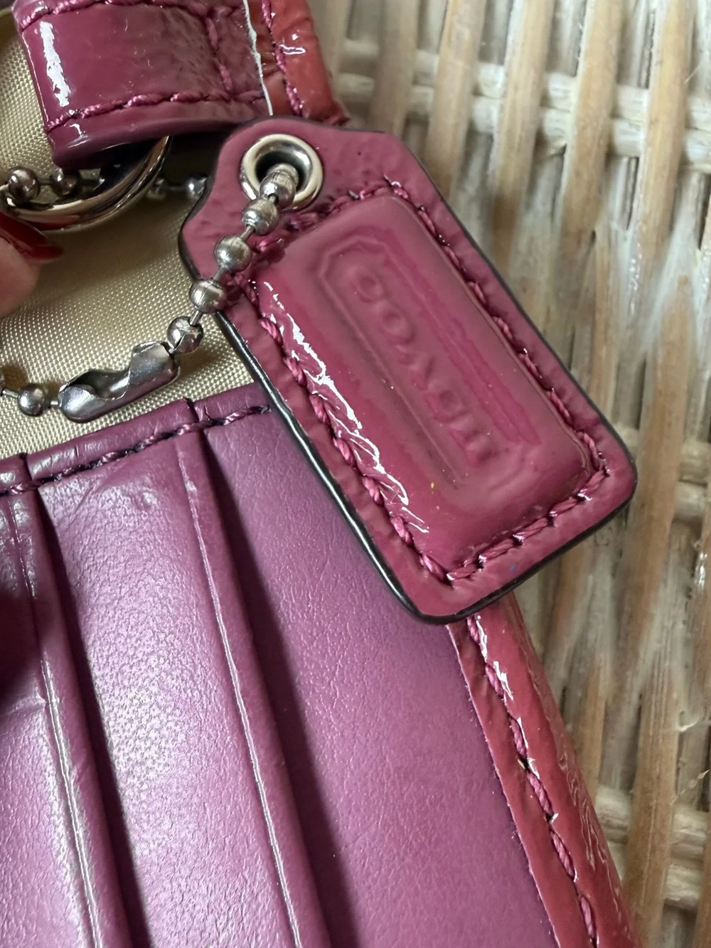 Coach Mauve Pink Patent Leather Signature Bifold Envelope Wallet